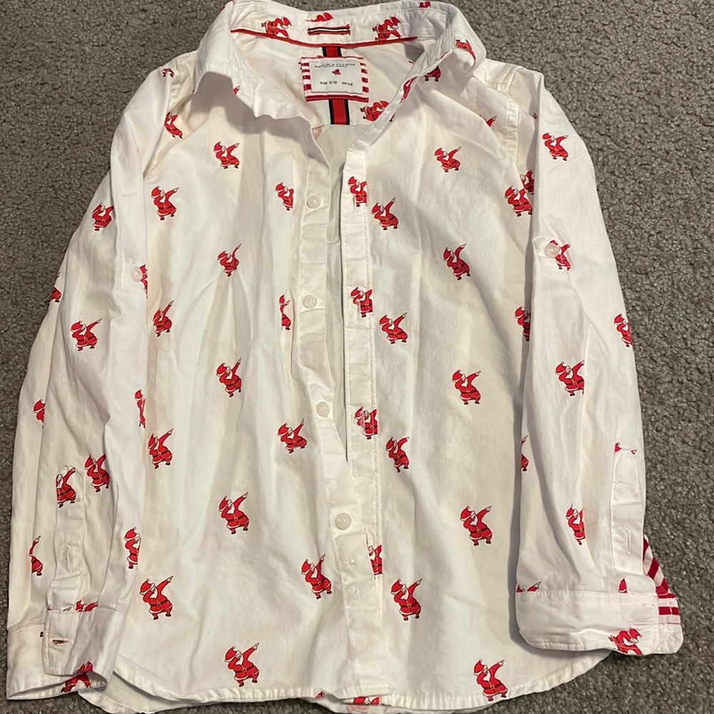 Kids Santa Dabbing Button Down long sleeve shirt.